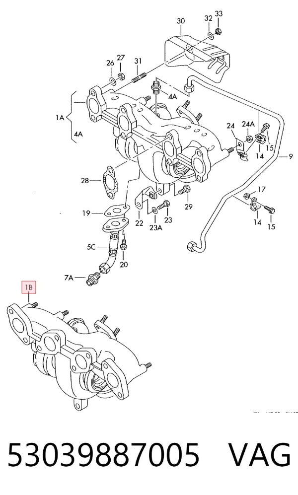 Turbocompresor 53039887005 VAG