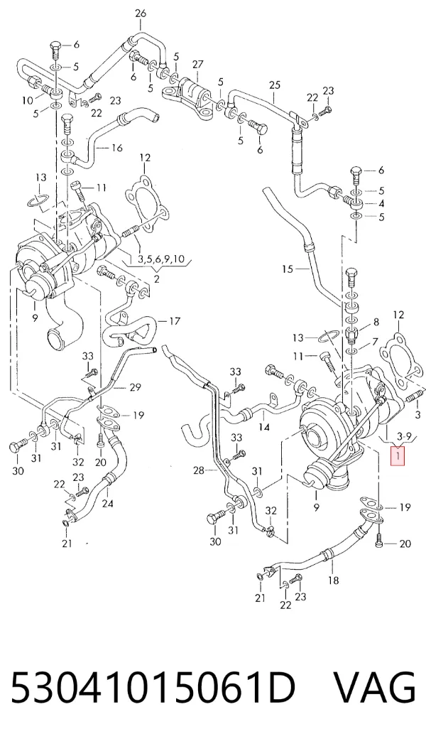 Turbocompresor 53041015061D VAG