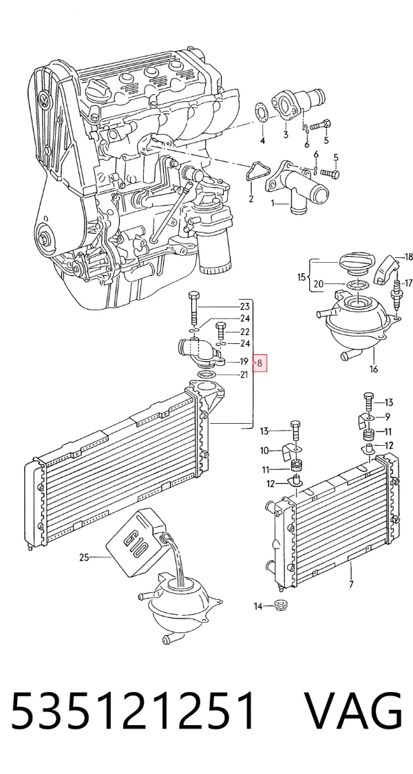 Radiador 535121251 VAG