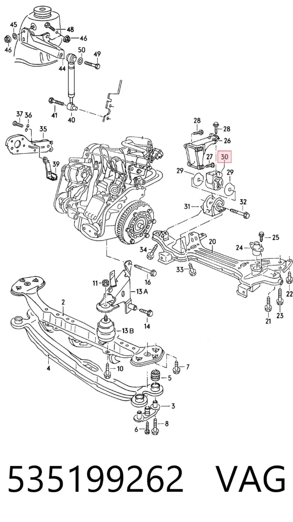 Soporte de motor trasero 535199262 VAG
