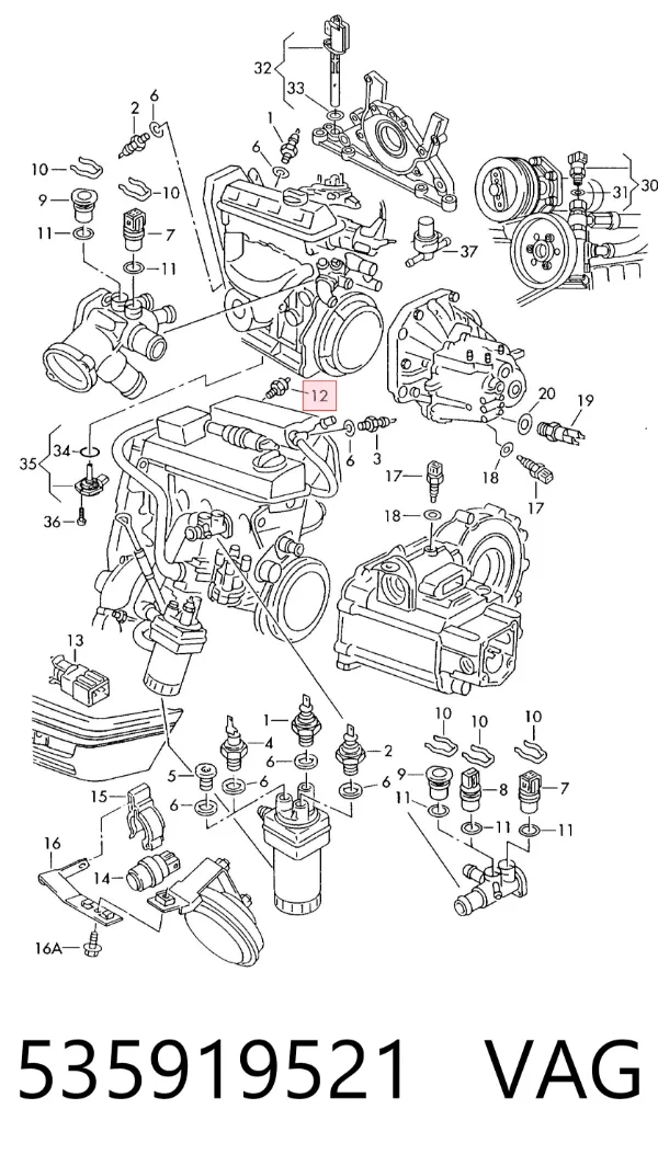 Sensor de temperatura 535919521 VAG