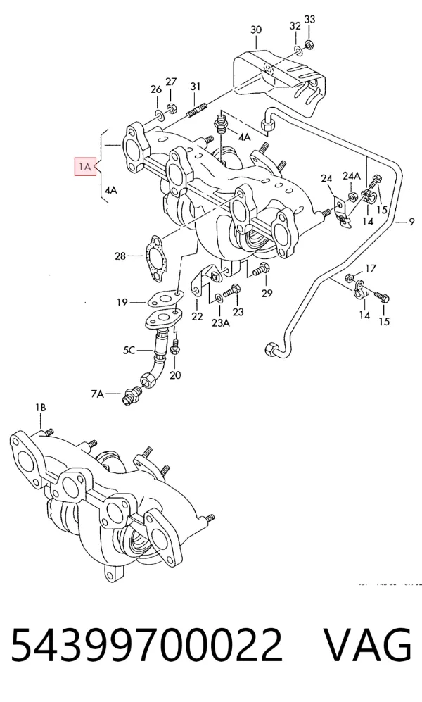 Turbocompresor 54399700022 VAG