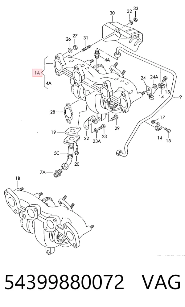 Turbocompresor 54399880072 VAG