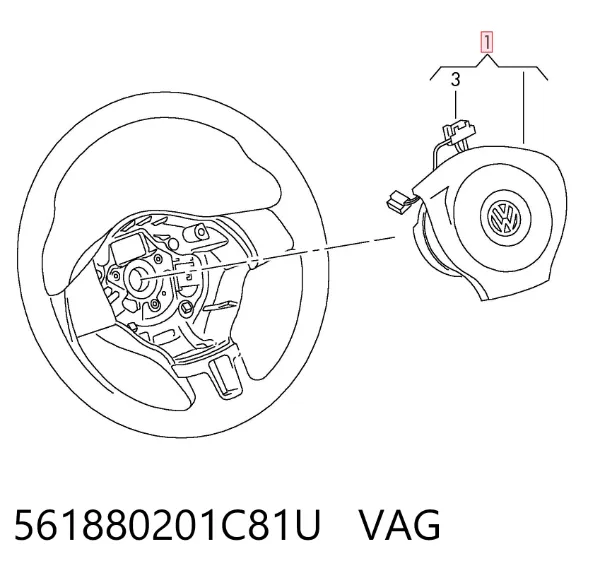Airbag de volante 561880201C81U VAG