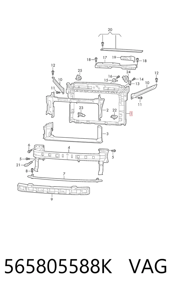 Soporte de radiador 565805588K VAG