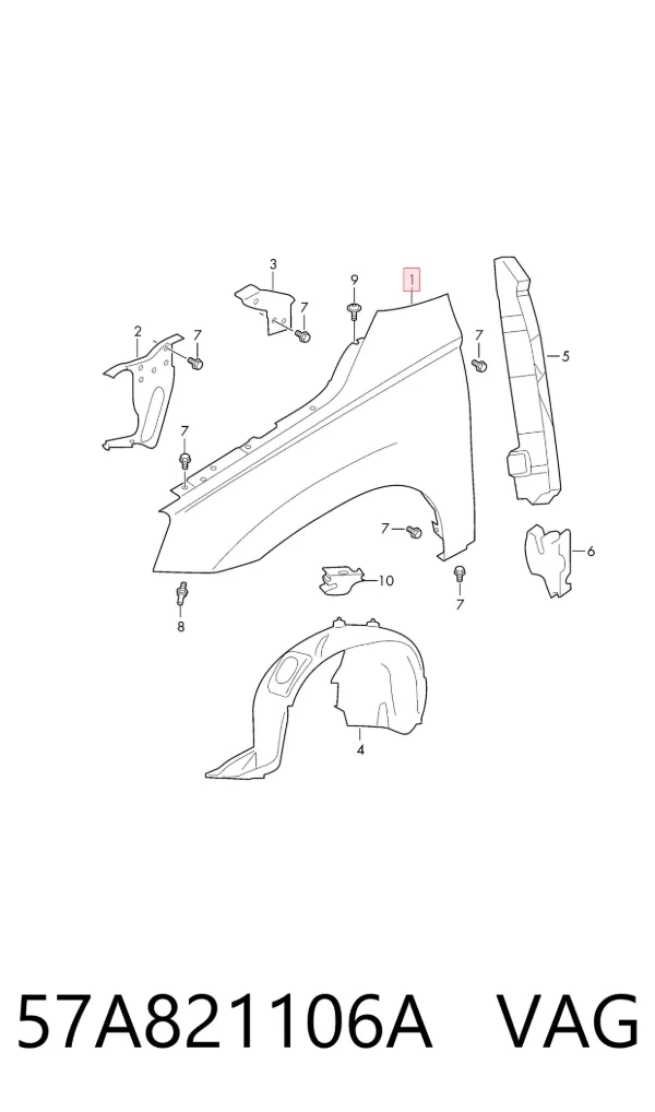Aleta 57A821106A VAG
