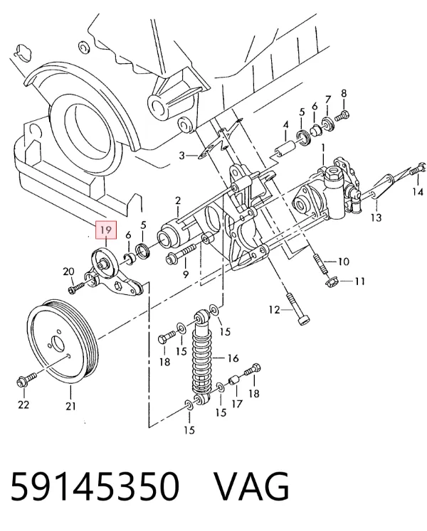 Tensor de correa poli V 59145350 VAG