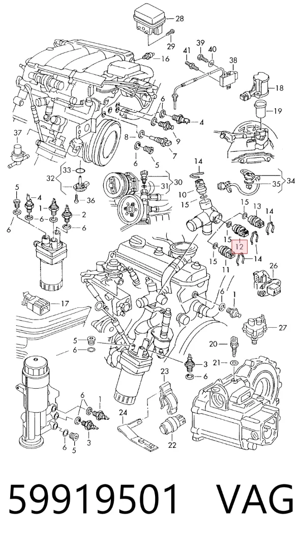 Sensor de temperatura 59919501 VAG