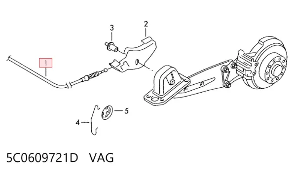 Cable de freno de mano trasero derecho/izquierdo 5C0609721D VAG