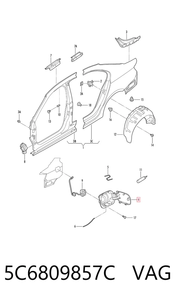 Tapa de la gasolina 5C6809857C VAG