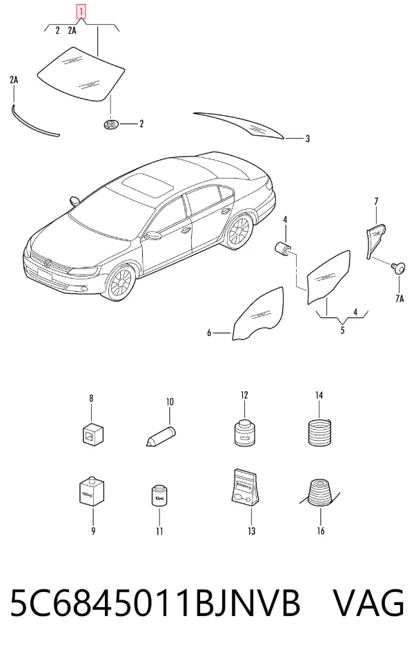 Parabrisas 5C6845011BJNVB VAG