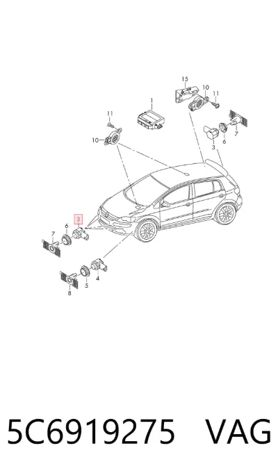 Sensor de estacionamiento delantero VAG 5C6919275