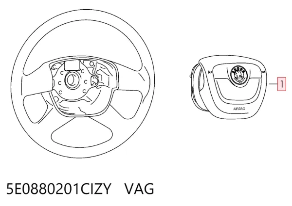 Airbag de volante 5E0880201CIZY VAG