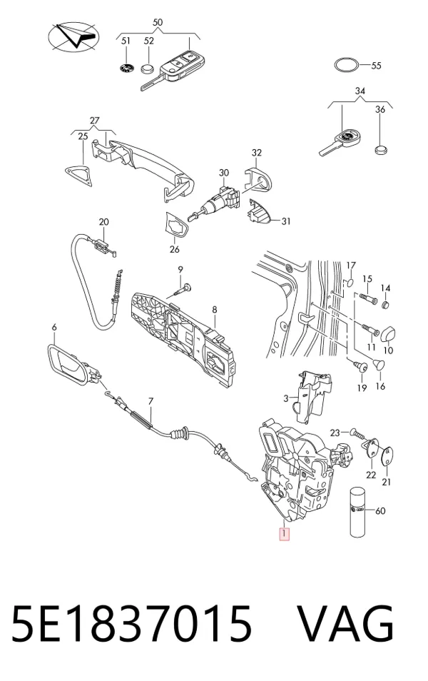 Cerradura 5E1837015 VAG