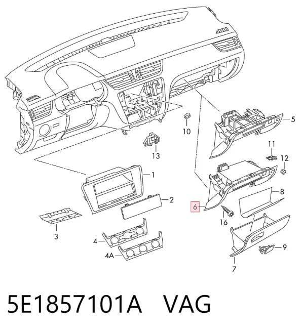 Guantera 5E1857101A VAG