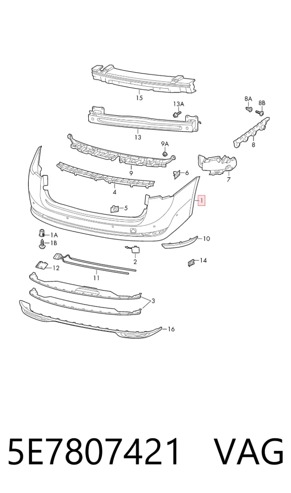 Paragolpes 5E7807421 VAG