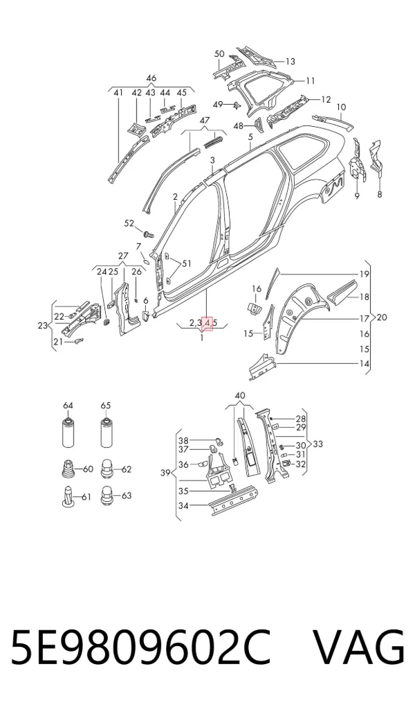 Umbral de puerta, derecha Skoda Octavia III A7