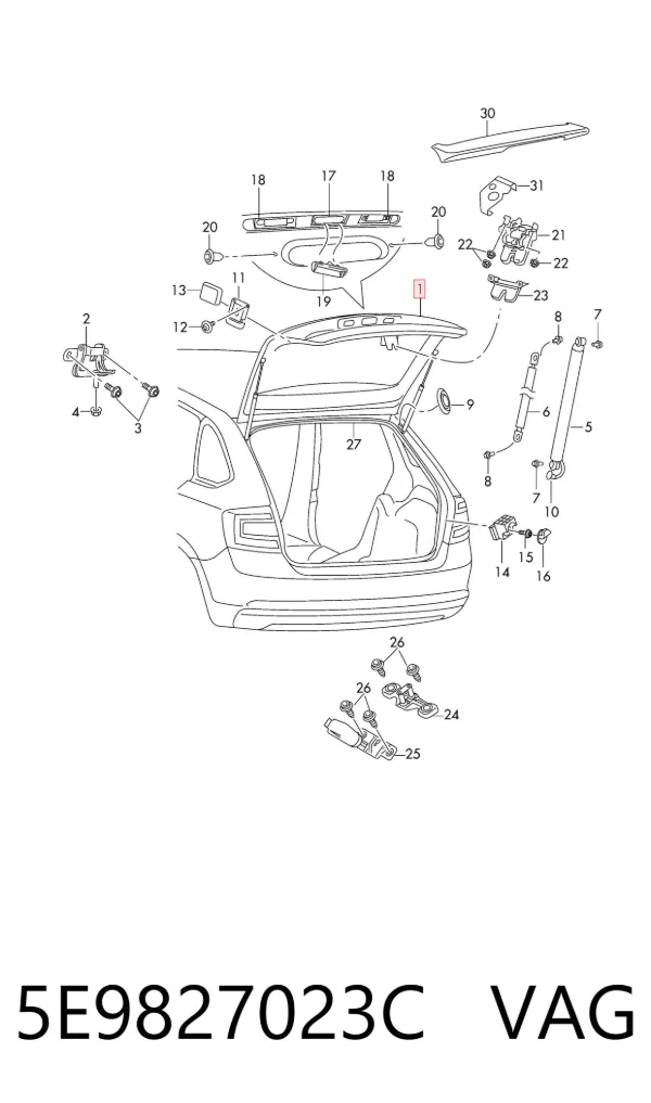 Puerta trasera Skoda Octavia III A7