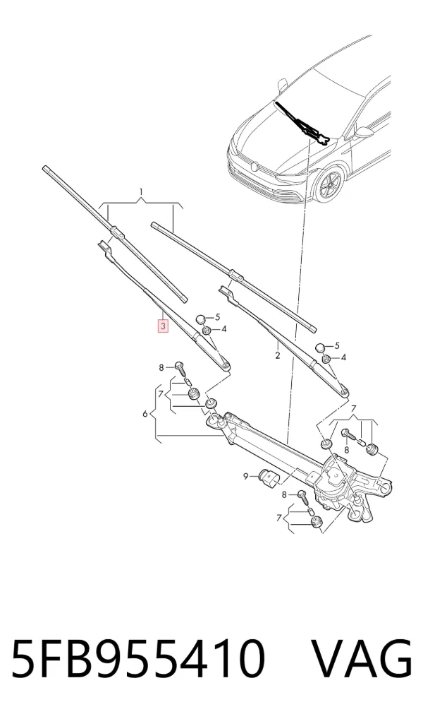 Brazo del limpiaparabrisas Seat Leon IV