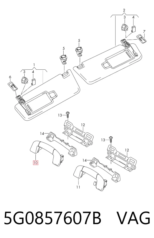 Asa de techo 5G0857607B VAG