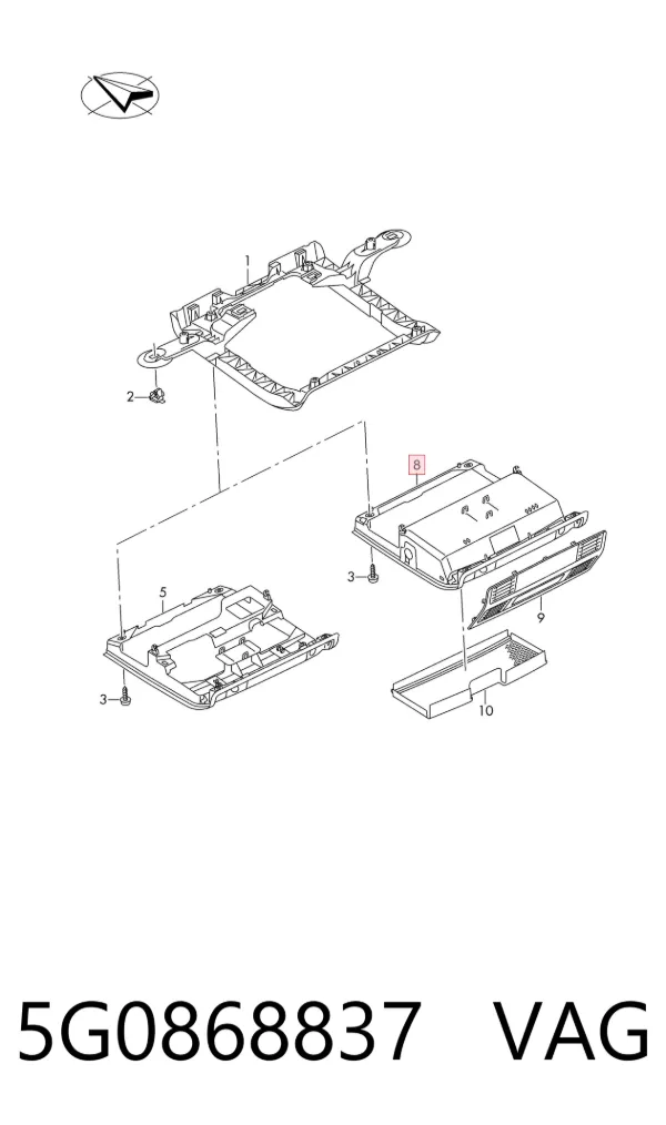 Luz de techo interior (cabina) 5G0868837 VAG