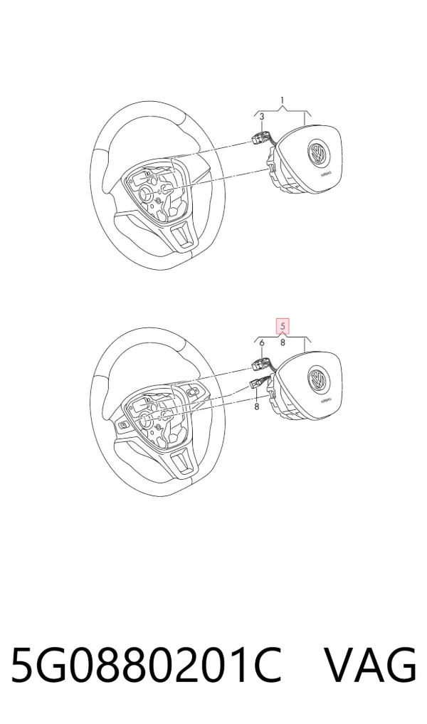 Airbag de volante 5G0880201C VAG