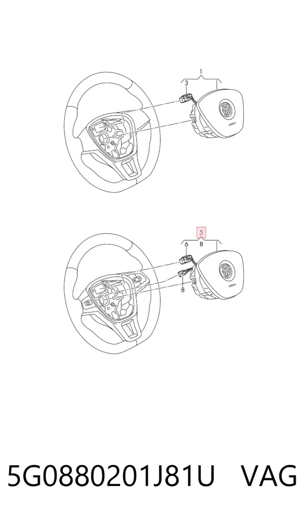 Airbag de volante 5G0880201J81U VAG