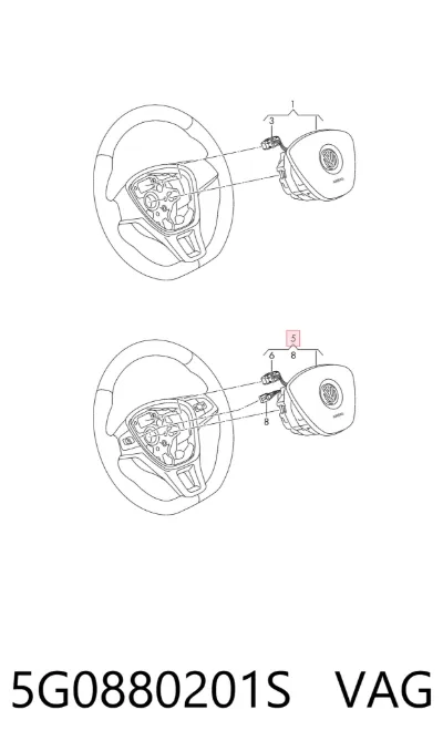 Airbag del conductor VAG 5G0880201S