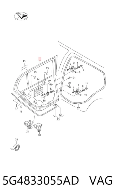 Puerta trasera izquierda VAG 5G4833055AD