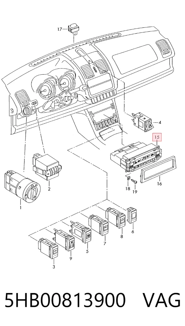 Unidad de control aire acondicionado 5HB00813900 VAG