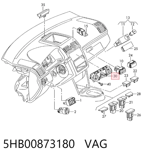 Unidad de control aire acondicionado 5HB00873180 VAG