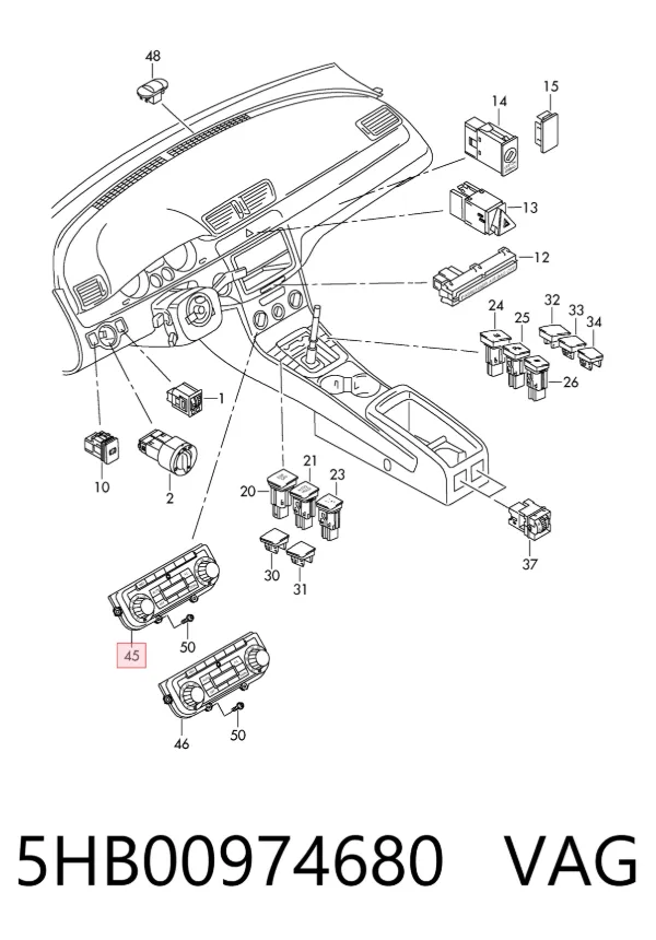 Unidad de control aire acondicionado 5HB00974680 VAG