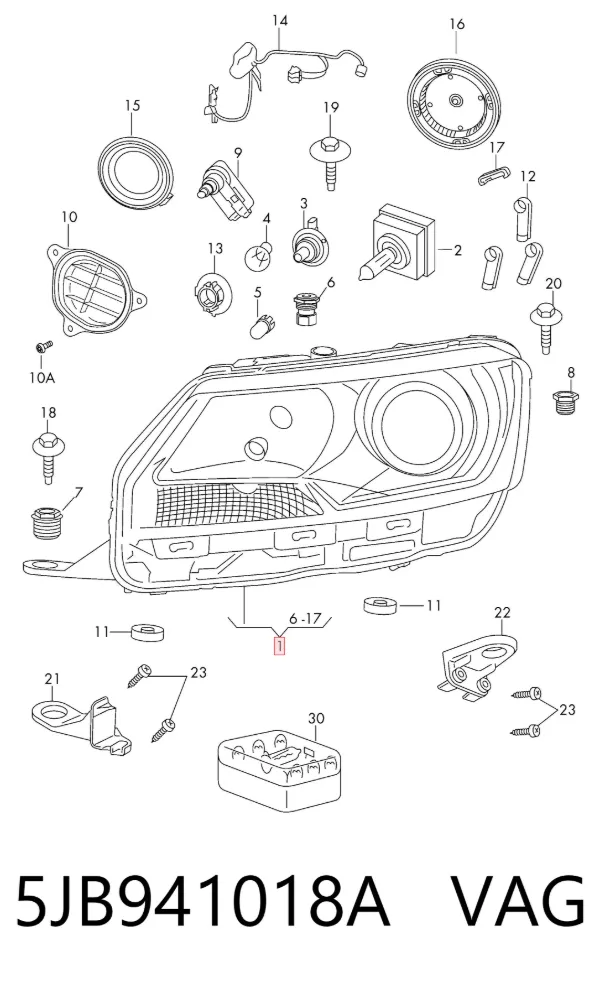 Faro derecho 5JB941018A VAG