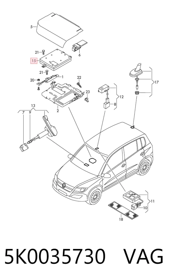 Unidad de control Bluetooth 5K0035730 VAG