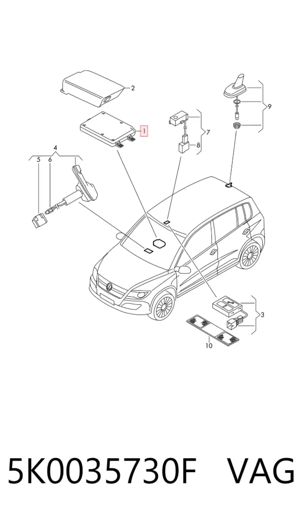 Unidad de control Bluetooth 5K0035730F VAG