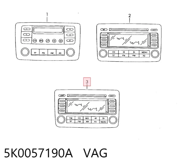 Radio 5K0057190A VAG