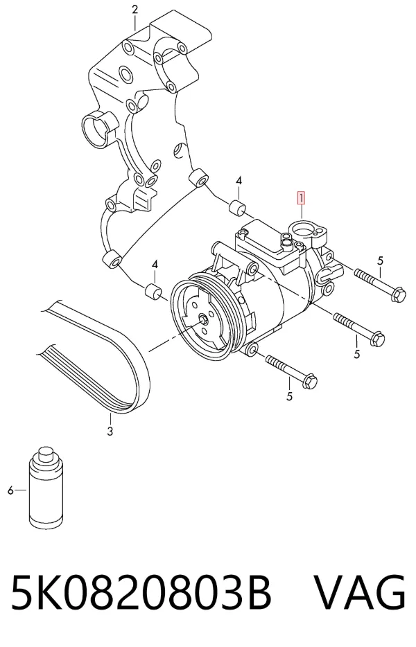 Compresor de aire acondicionado 5K0820803B VAG