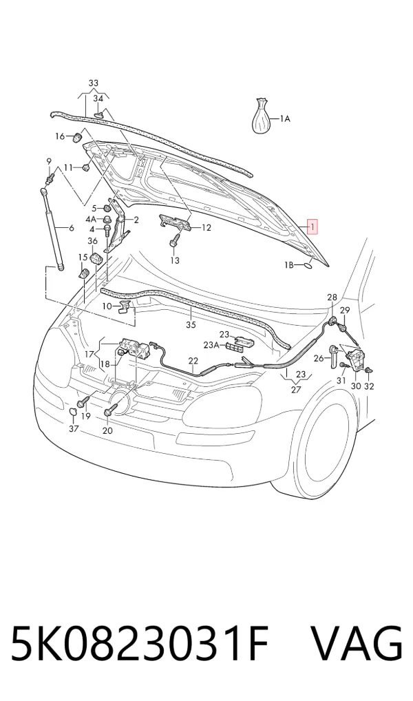 Capó 5K0823031F VAG