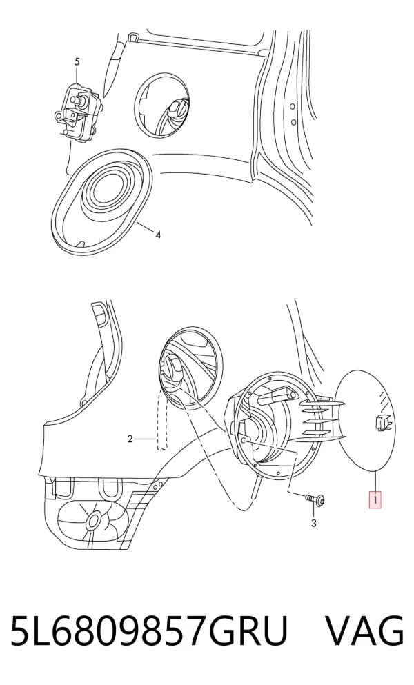 Tapa exterior de la gasolina 5L6809857GRU VAG
