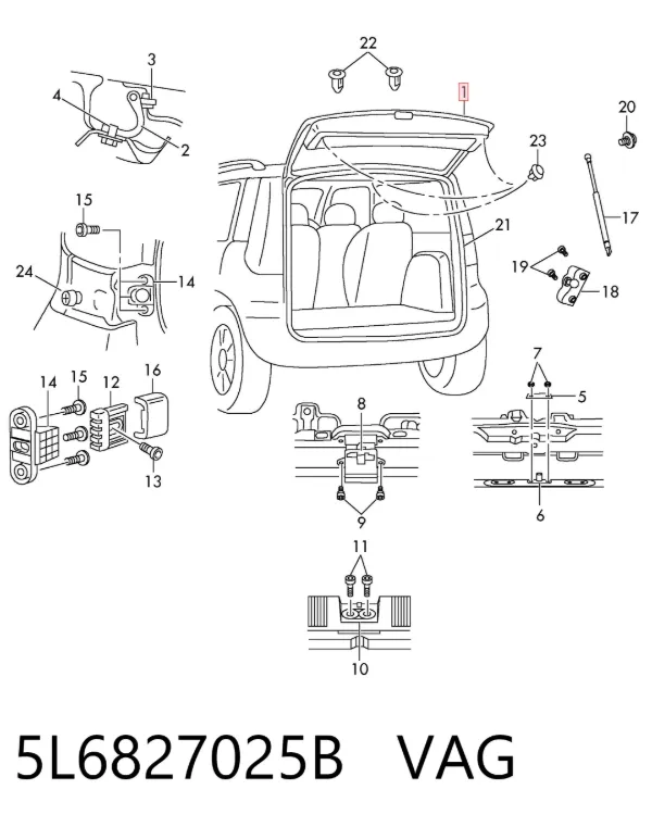 Puerta trasera Skoda Yeti 5L