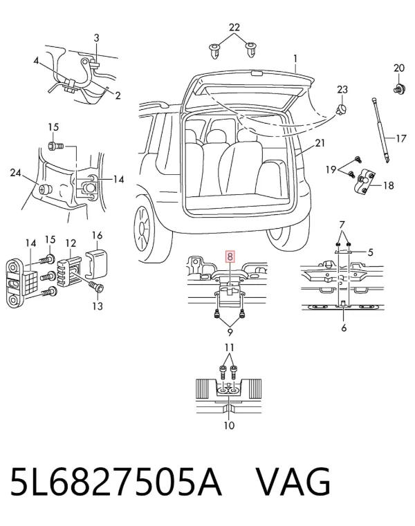 Cerradura de maletero Seat Toledo III