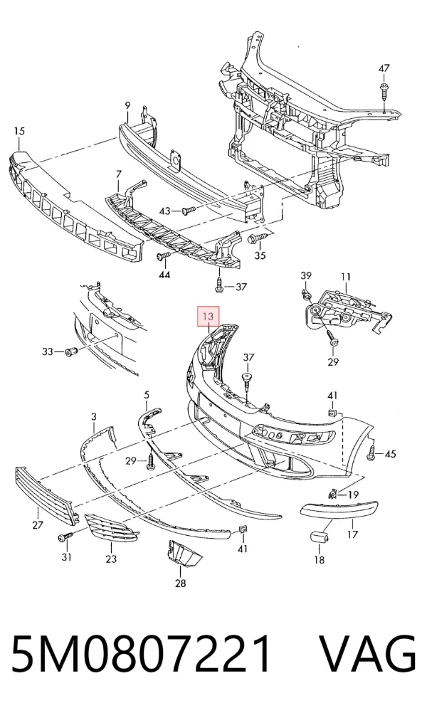 Paragolpes 5M0807221 VAG