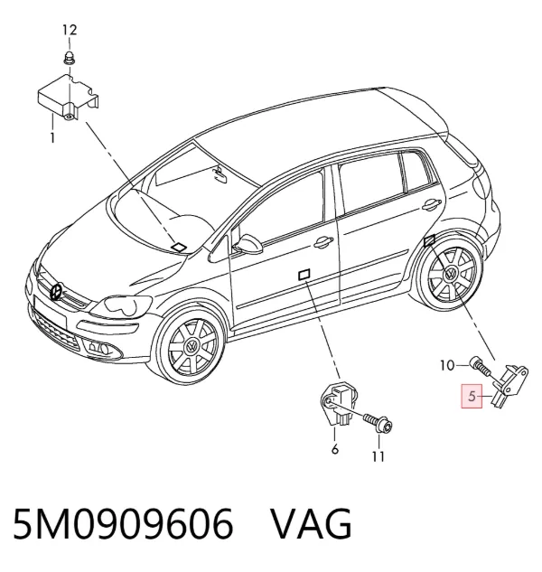 Sensor de airbag delantero 5M0909606 VAG