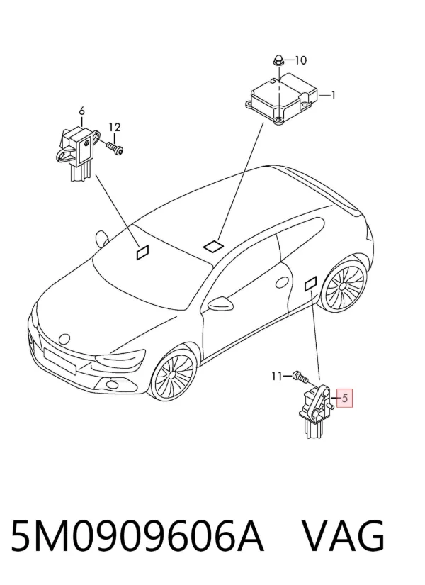 Sensor de airbag delantero 5M0909606A VAG