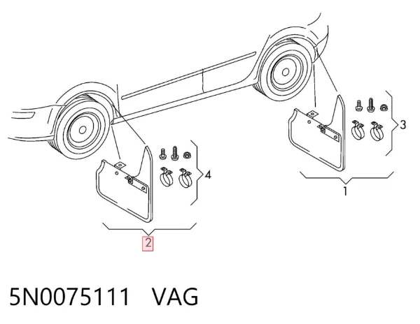 Guardabarros delanteros 5N0075111 VAG