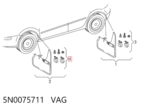 Guardabarros delanteros 5N0075711 VAG