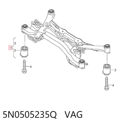 Subchasis trasero soporte motor VAG 5N0505235Q