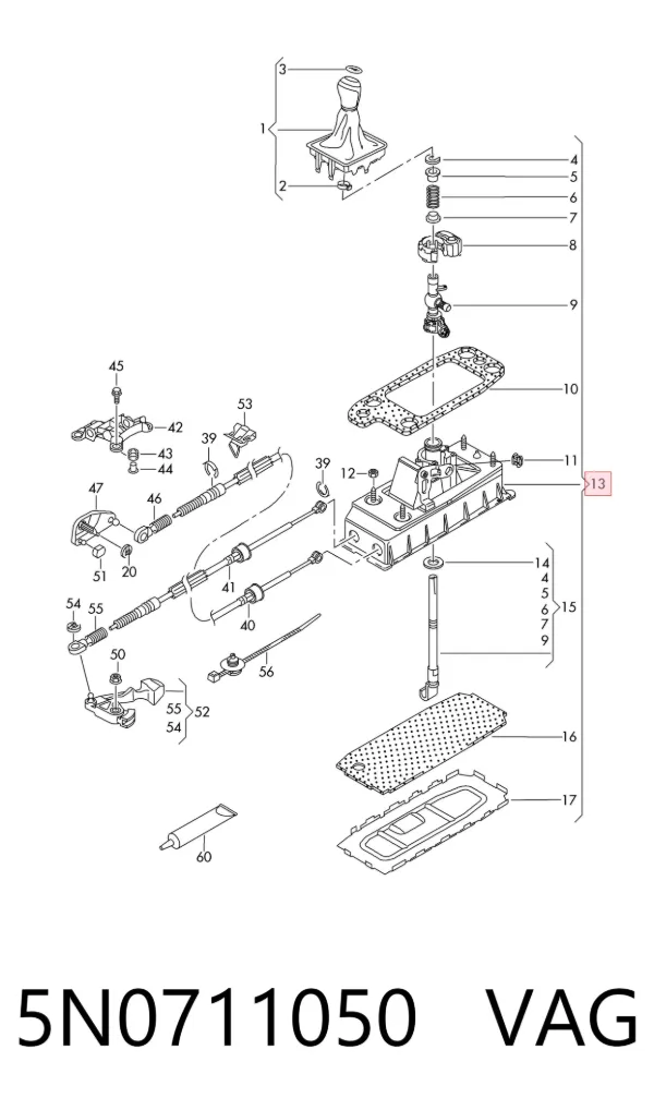 Palanca de cambios Volkswagen Tiguan I