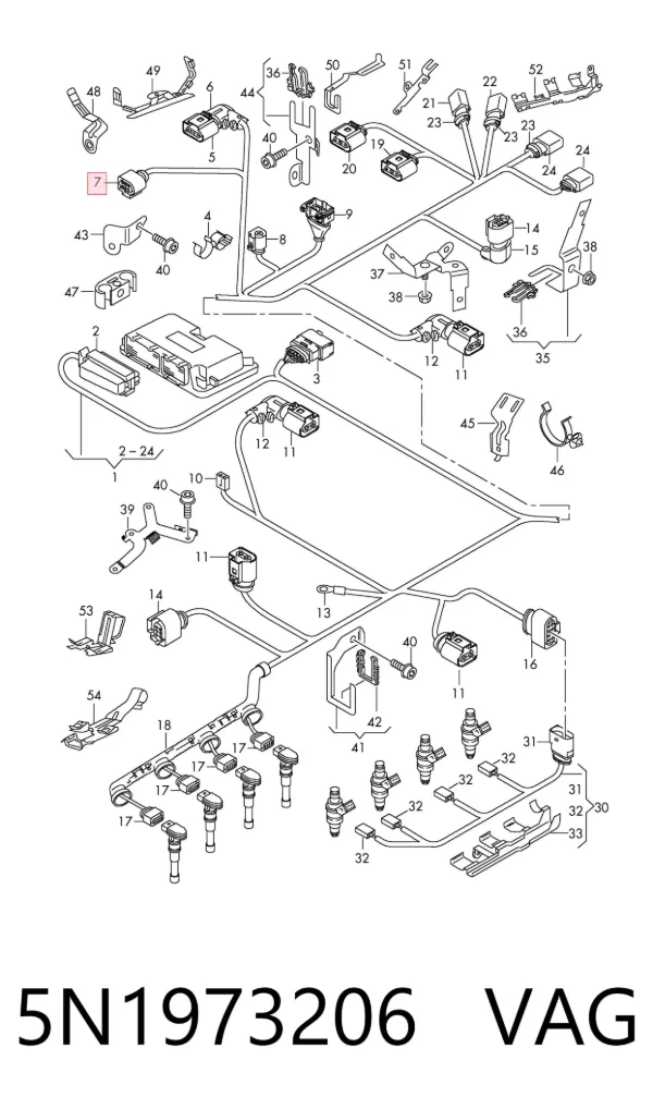 Conector de luz trasera 5N1973206 VAG