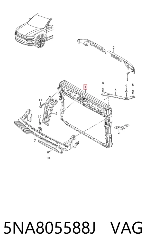 Soporte de radiador 5NA805588J VAG
